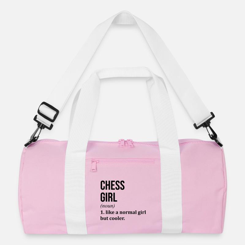 Schach - Recycelte Duffel Bag - Rosa/Weiß