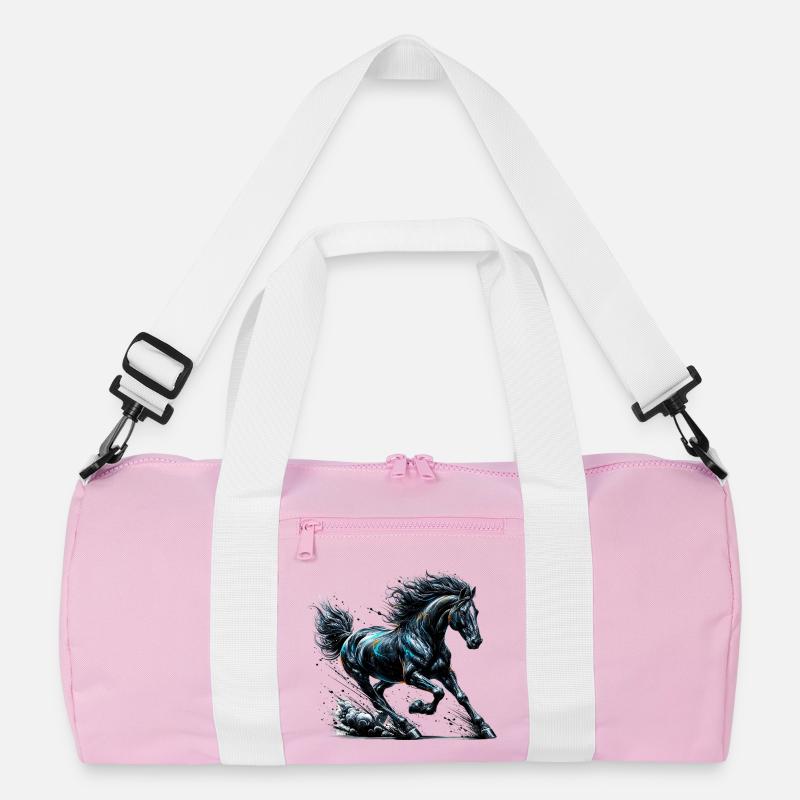 Pferd - Recycelte Duffel Bag - Rosa/Weiß