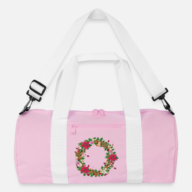 Üppig geschmückter Weihnachtskranz mit Deko Recycelte Duffel Bag