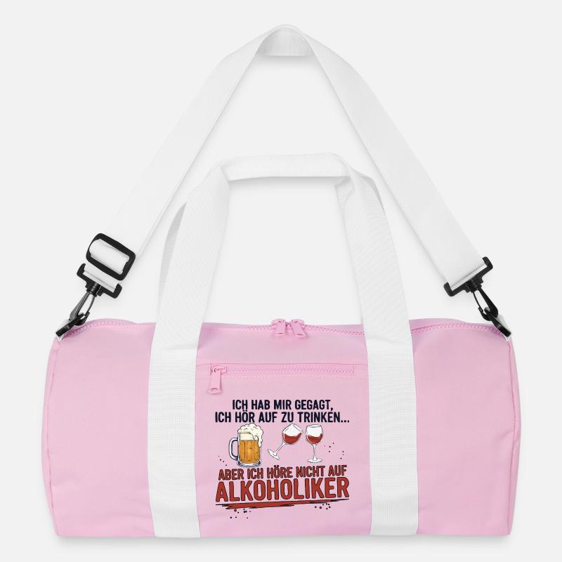 Witziger Trinkspruch mit Bier & Wein Recycelte Duffel Bag