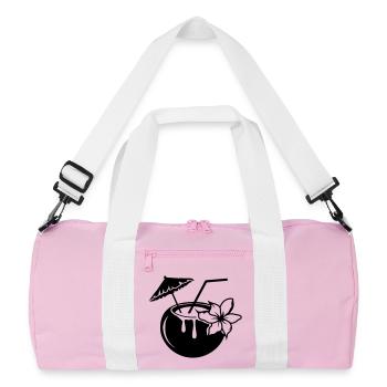 Un cocktail de lait de coco avec des fleurs - Sac de sport recyclé - rose/blanc - Devant