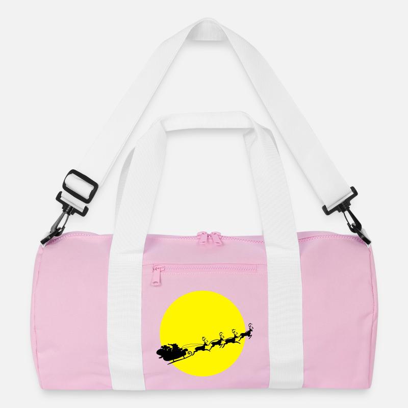 frohes_fest_weihnachtsmann - Recycelte Duffel Bag - Rosa/Weiß