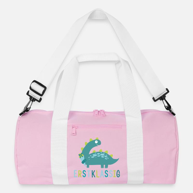 Erstklassig - Schulkind - Dino - Recycelte Duffel Bag - Rosa/Weiß