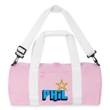 Phil - Recycelte Duffel Bag - Rosa/Weiß - Vorne
