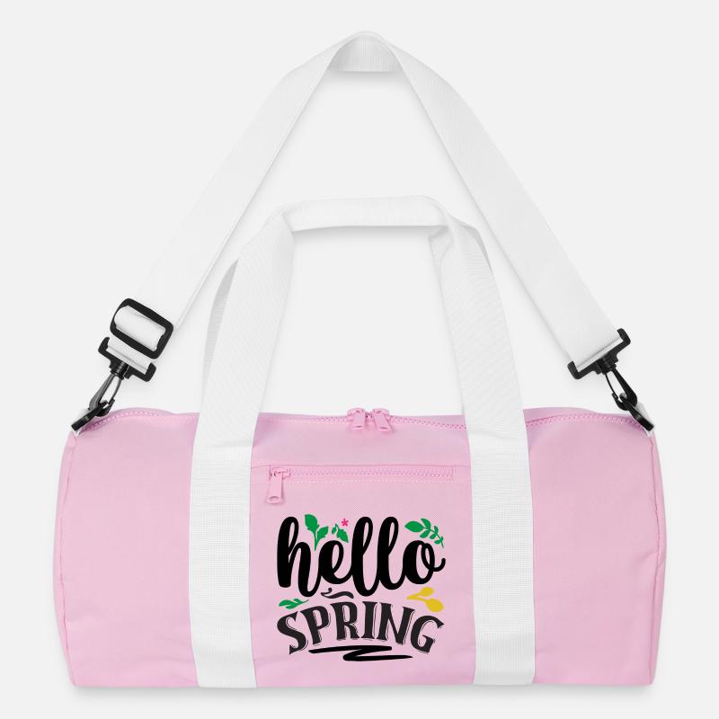 Hallo Frühling - Recycelte Duffel Bag - Rosa/Weiß