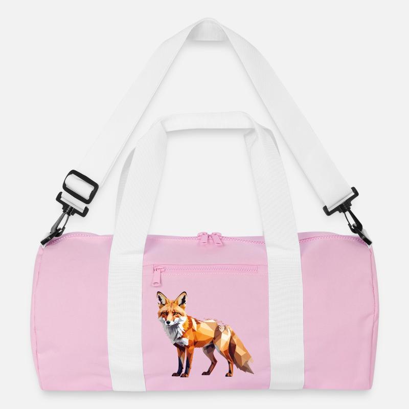 Fuchs1 - Recycelte Duffel Bag - Rosa/Weiß