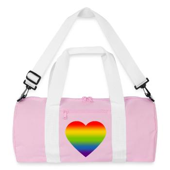Rainbow_heart - Recycelte Duffel Bag - Rosa/Weiß - Vorne