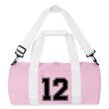 12 Number - Recycled Duffel Bag - pink/white - Front