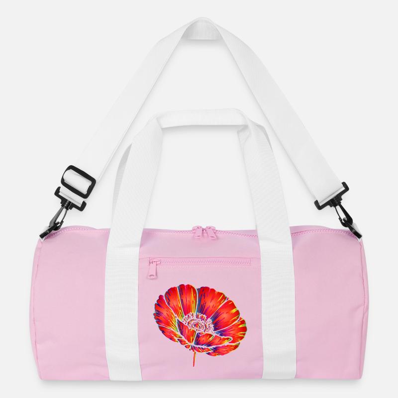 Neon Mohnblume Pop Art Florales Farbdesign Recycelte Duffel Bag