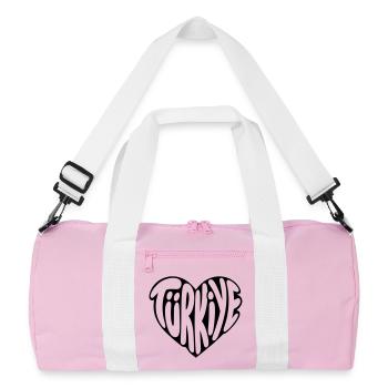 Conception de la police en forme de cœur en Türkiye, Turquie - Sac de sport recyclé - rose/blanc - Devant