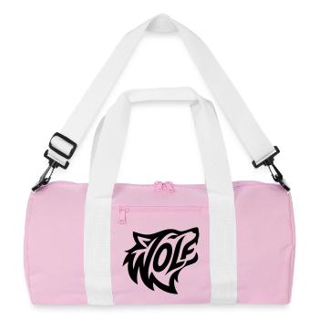 Wilder Wolf - Recycelte Duffel Bag - Rosa/Weiß - Vorne
