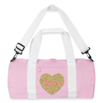 Jesus liebt dich | Glaube | Geschenk - Recycelte Duffel Bag - Rosa/Weiß - Vorne