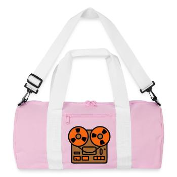 Audio Podcast Studio tape recorder - Recycled Duffel Bag - pink/white - Front