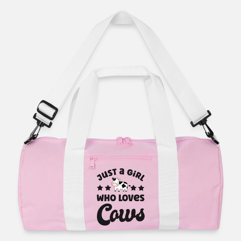 Kuh Kühe - Recycelte Duffel Bag - Rosa/Weiß