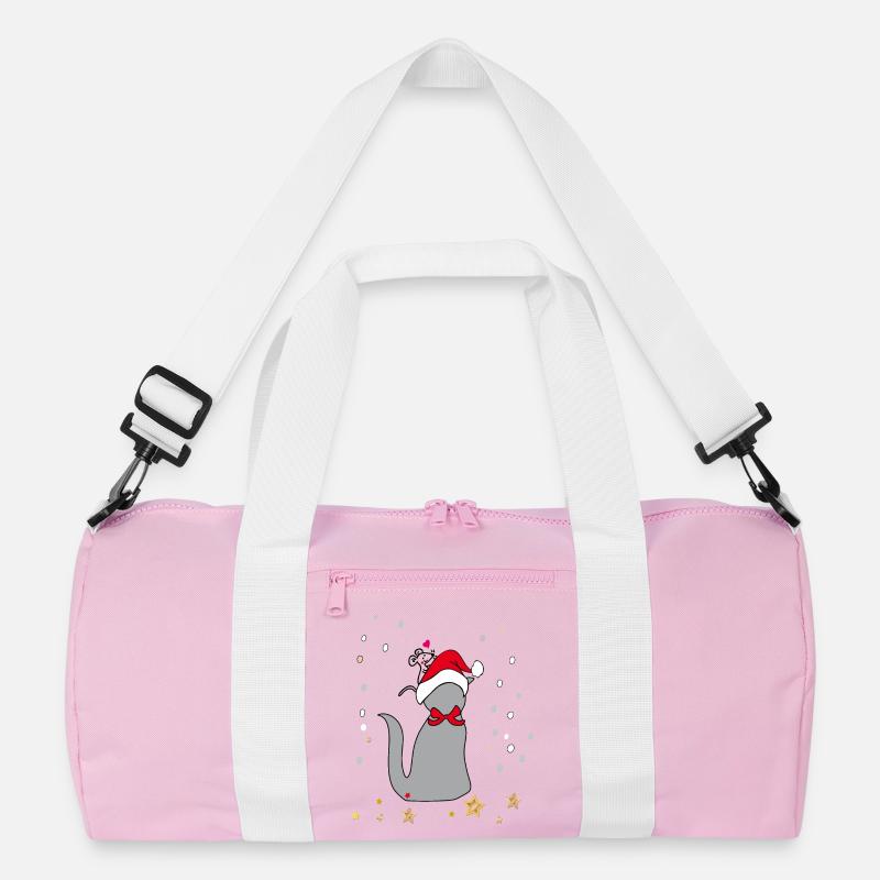 Weihnachten - Recycelte Duffel Bag - Rosa/Weiß