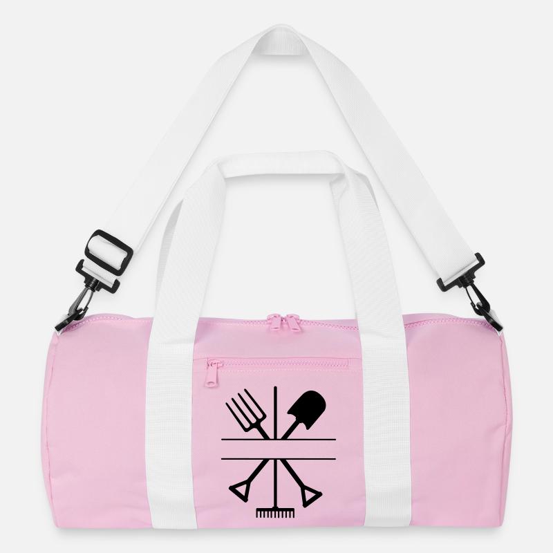 Garden tool crossed with text space Recycled Duffel Bag
