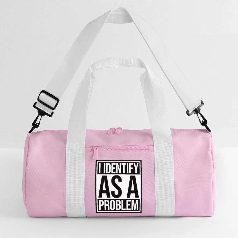I Identify as a Problem Statement Cheeky Rebellious Recycled Duffel Bag