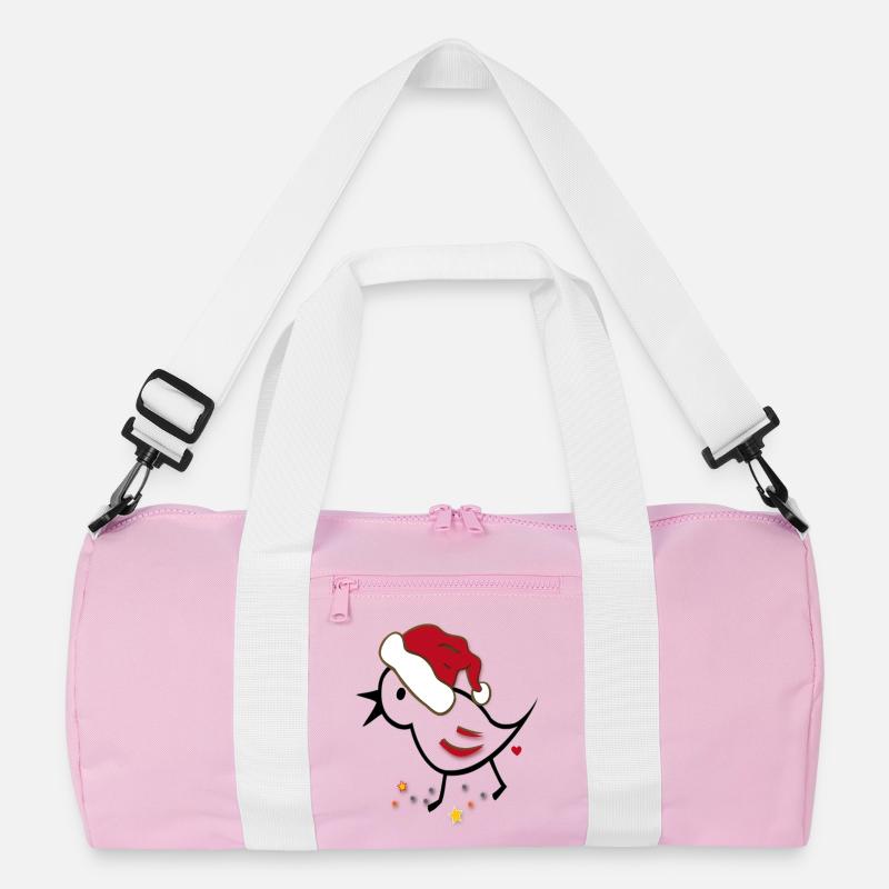 Weihnachten - Recycelte Duffel Bag - Rosa/Weiß