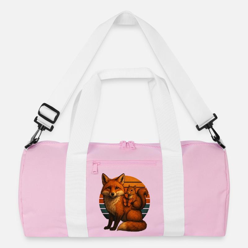 Fuchs Eichhörnchen Retro Tierfreunde Recycelte Duffel Bag