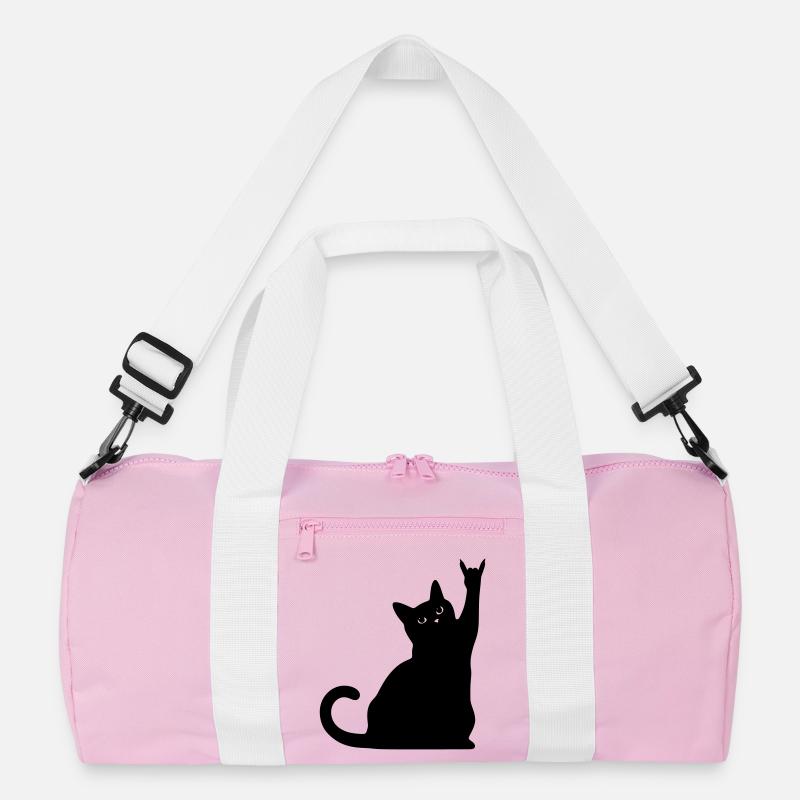 Black Cat – Devil Horns Silhouette Recycled Duffel Bag