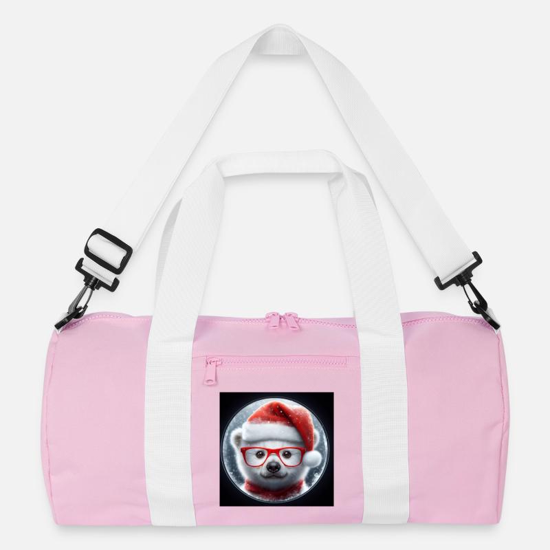 Eisbär Baby als Weihnachtsmann Recycelte Duffel Bag