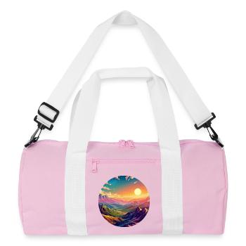 Landscape Colorful Epic Sunset Comic - Recycled Duffel Bag - pink/white - Front