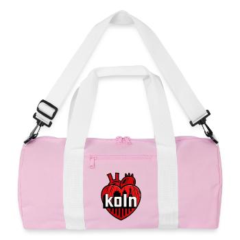 Herz City Skyline Design - Recycelte Duffel Bag - Rosa/Weiß - Vorne
