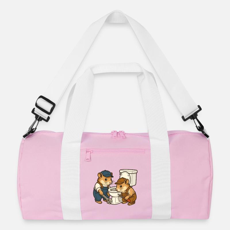 Klempnermäuse an der Toilette Recycelte Duffel Bag
