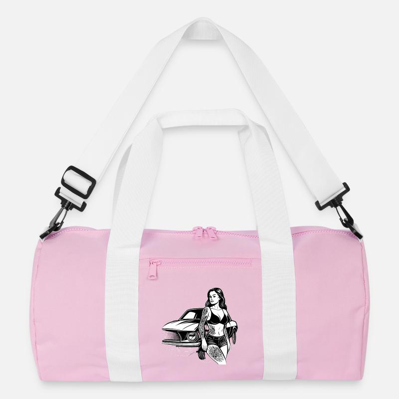 Tattoo-Pin-up und Oldtimer Recycelte Duffel Bag
