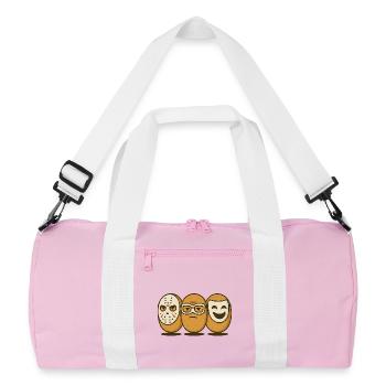 Die Brötchen-Bande – Masken-Edition - Recycelte Duffel Bag - Rosa/Weiß - Vorne