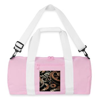 Conception d’engrenages mécaniques - Sac de sport recyclé - rose/blanc - Devant