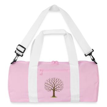 Winter Tree Silhouette - Recycled Duffel Bag - pink/white - Front