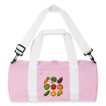 Collection d’illustrations végétales colorées dans le style dessin animé - Sac de sport recyclé - rose/blanc - Devant