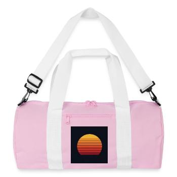 Design rétro coucher de soleil - Sac de sport recyclé - rose/blanc - Devant