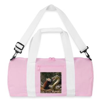 Wild Safari Fighter Motif - Recycled Duffel Bag - pink/white - Front