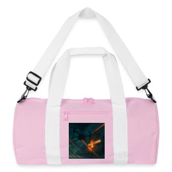 Futuristic Air Base Attack Image - Recycled Duffel Bag - pink/white - Front