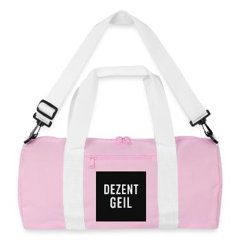 Design de slogan discrètement cool - Sac de sport recyclé - rose/blanc - Devant