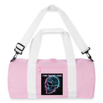 Cyberpunk Neon Totenschädel - Recycelte Duffel Bag - Rosa/Weiß - Vorne