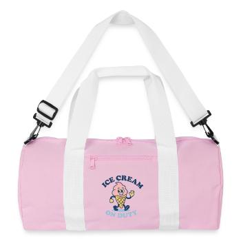 Eis im Dienst - Recycelte Duffel Bag - Rosa/Weiß - Vorne