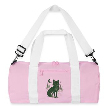 Mystical forest fox at moonlit night - Recycled Duffel Bag - pink/white - Front