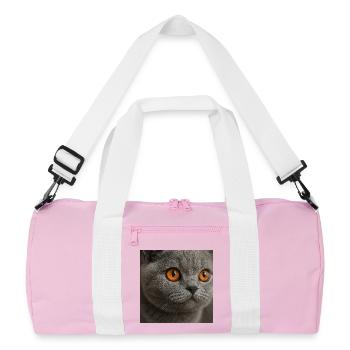 Conception détaillée de l’œil de chat - Sac de sport recyclé - rose/blanc - Devant