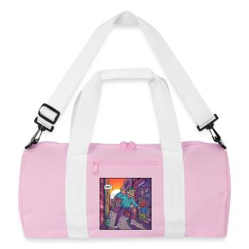 Style de rue jeune dans la rue graffiti - Sac de sport recyclé - rose/blanc - Devant