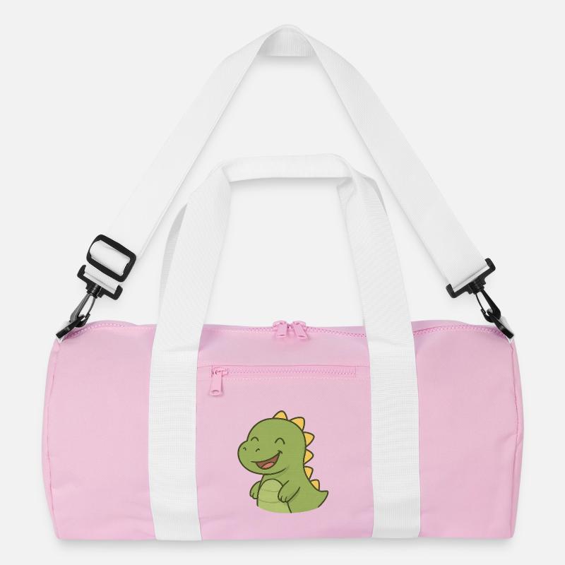 Lachender_Dino - Recycelte Duffel Bag - Rosa/Weiß