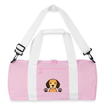 Dog with paws - Recycled Duffel Bag - pink/white - Front