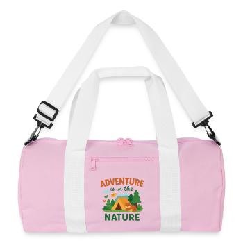 Adventure is in the nature - Recycled Duffel Bag - pink/white - Front