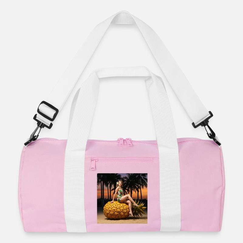 Tropical bikini design with pineapple motif Recycled Duffel Bag