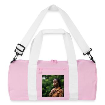 Portrait Africaine en Bijoux Colorés - Sac de sport recyclé - rose/blanc - Devant