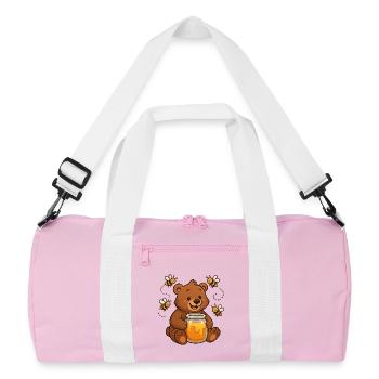 Ours mignon miel apiculteur Design - Sac de sport recyclé - rose/blanc - Devant