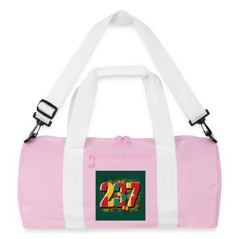 Festive Year Numbers in Bright Colours - Recycled Duffel Bag - pink/white - Front