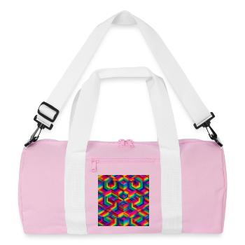 Illusion 3D géométrique colorée - Sac de sport recyclé - rose/blanc - Devant